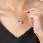 Personalized 1-4 Bubble Pet Paws Necklace with Engraved Name Minimalist Birthday Anniversary Gift for Cat Dog Pet Lovers