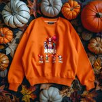 Personalised Spooky Horror Mama Crewneck T-shirt Sweatshirt with 1-4 Kid Names Halloween Party Gift for Mom Family
