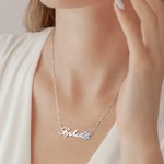 Personalized Minimalist Snowflake Name Necklace Winter Jewelry Christmas Birthday Gift for Women