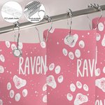 Rideau de douche imperméable avec nom et 12 œillets antirouille Cadeau de pendaison de crémaillère pour les amoureux des animaux de compagnie