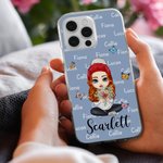 Coque personnalisée pour iPhone avec fleurs et noms d'anniversaire Cadeau de Noël pour femme