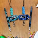 Personalized Multicolor Glitter Crayon Design Pen Lanyard Keychain Set with Name Back to School Teacher's Day Gift for Teacher