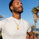 Personligt kors Bibelord Halsband för män med födelsesten och graverat namn Trossmycke Första nattvarden Dopgåva för kristen