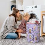 Personalised Bear Fox Squirrel Cute Woodland Animals Collapsible Laundry Storage Basket with Name and Handle Birthday Gift for Boys Girls