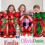 Plaid personnalisé avec initiales et nom pour la décoration de la maison Cadeau de Noël pour les enfants et la famille
