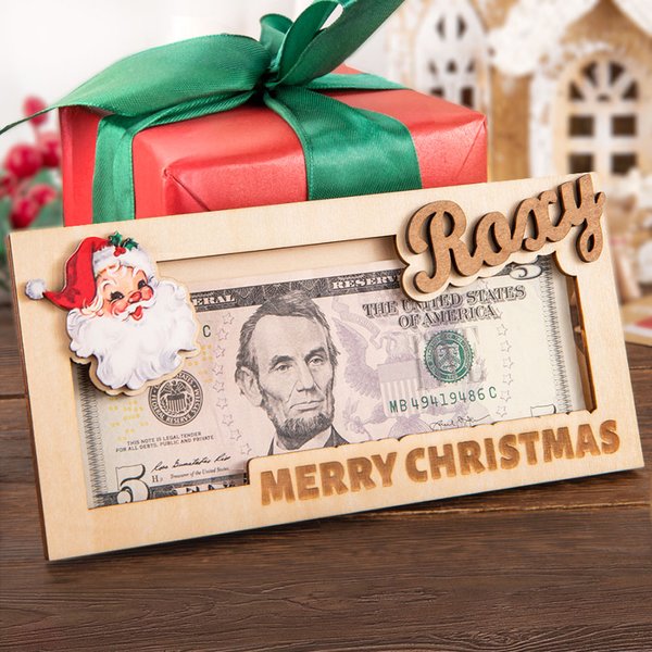 Santa Claus Cash Holder with Name Christmas Gift for Kids