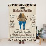 Personalised Leopard Print 2-4 Cartoon Characters Soft Throw Blanket with Name Home Decor Birthday Gift for Sisters Besties