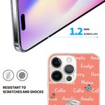 Coque personnalisée pour iPhone avec fleurs et noms d'anniversaire Cadeau de Noël pour femme