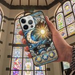 Personalised Celestial Sun Moon Star Stained Glass Effect Slim Phone Case for iPhone with Name Birthday Gift for Mysticaism Astronomy Lovers