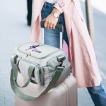 Personalised Ballet Silhouette Name Waterproof Large Travel Duffle Bag with Shoe Compartment and Shoulder Strap Birthday Gift for Dance Lovers