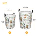 Personalised Bear Fox Squirrel Cute Woodland Animals Collapsible Laundry Storage Basket with Name and Handle Birthday Gift for Boys Girls