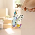 Personalisierte Bleistift Apple Design Acryl anfängliche Schlüsselanhänger mit Namen Geburtstag Anerkennung Dankeschön Geschenk für Lehrer