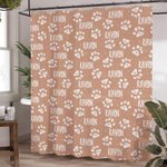 Rideau de douche imperméable avec nom et 12 œillets antirouille Cadeau de pendaison de crémaillère pour les amoureux des animaux de compagnie