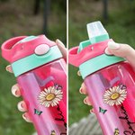 Henkilökohtainen vintage syntymä kukka suunnittelu 16 oz Kid vesipullo olki takaisin kouluun Outdoor tarvikkeet lahja pojille tytöille