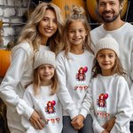 Personalised Spooky Horror Mama Crewneck T-shirt Sweatshirt with 1-4 Kid Names Halloween Party Gift for Mom Family