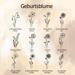 Personalisiertes Geburtsblume Leder Portemonnaie mit 8 Kartenfächern und Münzfach Tragbarer Geldbeutel Geburtstag Geschenk für Damen Mädchen