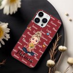Coque personnalisée pour iPhone avec fleurs et noms d'anniversaire Cadeau de Noël pour femme