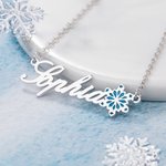 Personalized Minimalist Snowflake Name Necklace Winter Jewelry Christmas Birthday Gift for Women
