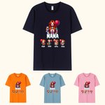 Personalised Spooky Horror Mama Crewneck T-shirt Sweatshirt with 1-4 Kid Names Halloween Party Gift for Mom Family