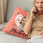 Personalizzato Cartoon Character Birth Flower Bouquet Throw Pillow Cover con 1-8 nomi Home Decor Regalo di compleanno per le ragazze donne