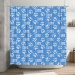Rideau de douche imperméable avec nom et 12 œillets antirouille Cadeau de pendaison de crémaillère pour les amoureux des animaux de compagnie