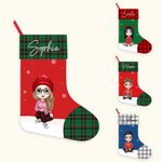 Gepersonaliseerde Cartoon Character Christmas Stocking met naam opknoping ornament kerstboom decoratie cadeau voor familie kinderen