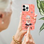 Coque personnalisée pour iPhone avec fleurs et noms d'anniversaire Cadeau de Noël pour femme