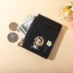 Gepersonaliseerde Cartoon Meisje Geboortebloem Portemonnee van echt leer met naam kaarthouder Verjaardag Verjaardagscadeau voor vrouwen