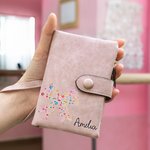 Portefeuille en cuir plié avec porte-cartes et nom Cadeau d'anniversaire pour les femmes