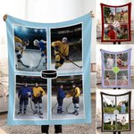 Personalisierte Multi-Color Baseball Football Golf Soft Throw Decke mit 4 Fotos Geburtstag Home Decor Geschenk für Sportliebhaber