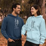 Personalised Multicolour Line Horse Birth Flower Sweatshirt Hoodie with Name Birthday Anniversary Gift for Friend Family