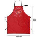 Personalised Colorful Lights Coquette Bow Adjustable Kitchen Apron with Name and Large Pockets Birthday Christmas Cooking Gift for Women