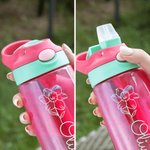 Personalisierte Multicolor Geburt Blume 475 ml Kind Wasserflasche mit Stroh zurück zu Schule im Freien Zubehör Geschenk für Kinder