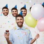 Banderole de Fête Personnalisée de Texte et Photo Portrait à Chapeaux Pointus Guirlande de Personnage avec Corde Cadeau Anniversaire pour Ami Famille