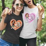 Personnalisé Grand Sis Mid Sis Lil Sis Y2K Heart Cartoon Girl T-shirt Sweatshirt Hoodie with Name Birthday Friendship Gift for Besties Women