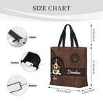 Personalized Retro Cartoon 1-6 Dogs Paw Print Large Reusable Tote Bag with Name Birthday Leisure Gift for Dog Pet Lovers