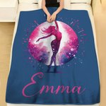 Personalized Ink Ballerina Street Dancer Soft Throw Blanket with Name Home Decor Birthday Christmas Gift for Dancer