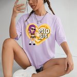 Personnalisé Grand Sis Mid Sis Lil Sis Y2K Heart Cartoon Girl T-shirt Sweatshirt Hoodie with Name Birthday Friendship Gift for Besties Women