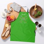 Personalised Colorful Lights Coquette Bow Adjustable Kitchen Apron with Name and Large Pockets Birthday Christmas Cooking Gift for Women