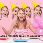 Personalized Portrait Photo Bunting Banner Paper Cut with Hanging Rope Birthday Party Decor Gift for Friends Family