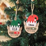 Personalized Daily Elf Report Christmas Ornament with Name Toggle to Naught or Nice Christmas Gift for Kids
