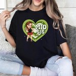 Personnalisé Grand Sis Mid Sis Lil Sis Y2K Heart Cartoon Girl T-shirt Sweatshirt Hoodie with Name Birthday Friendship Gift for Besties Women