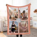 Personalisierte Multi-Color Baseball Football Golf Soft Throw Decke mit 4 Fotos Geburtstag Home Decor Geschenk für Sportliebhaber
