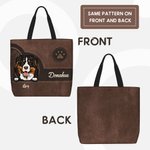 Personalized Retro Cartoon 1-6 Dogs Paw Print Large Reusable Tote Bag with Name Birthday Leisure Gift for Dog Pet Lovers