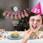 Personalized Portrait Photo Bunting Banner Paper Cut with Hanging Rope Birthday Party Decor Gift for Friends Family