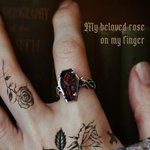 Personalized Gothic Coffin Rose Vintage Ring with Engraved Name Christmas Halloween Gift for Women Men