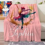Personalized Ink Ballerina Street Dancer Soft Throw Blanket with Name Home Decor Birthday Christmas Gift for Dancer