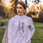 Personalised Multicolour Line Horse Birth Flower Sweatshirt Hoodie with Name Birthday Anniversary Gift for Friend Family