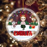 Personalised Cute Snowman Cartoon Character Acrylic Christmas Ornament with Name Christmas Tree Decor Party Favor Gift for Family