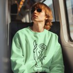 Personalised Multicolour Line Horse Birth Flower Sweatshirt Hoodie with Name Birthday Anniversary Gift for Friend Family